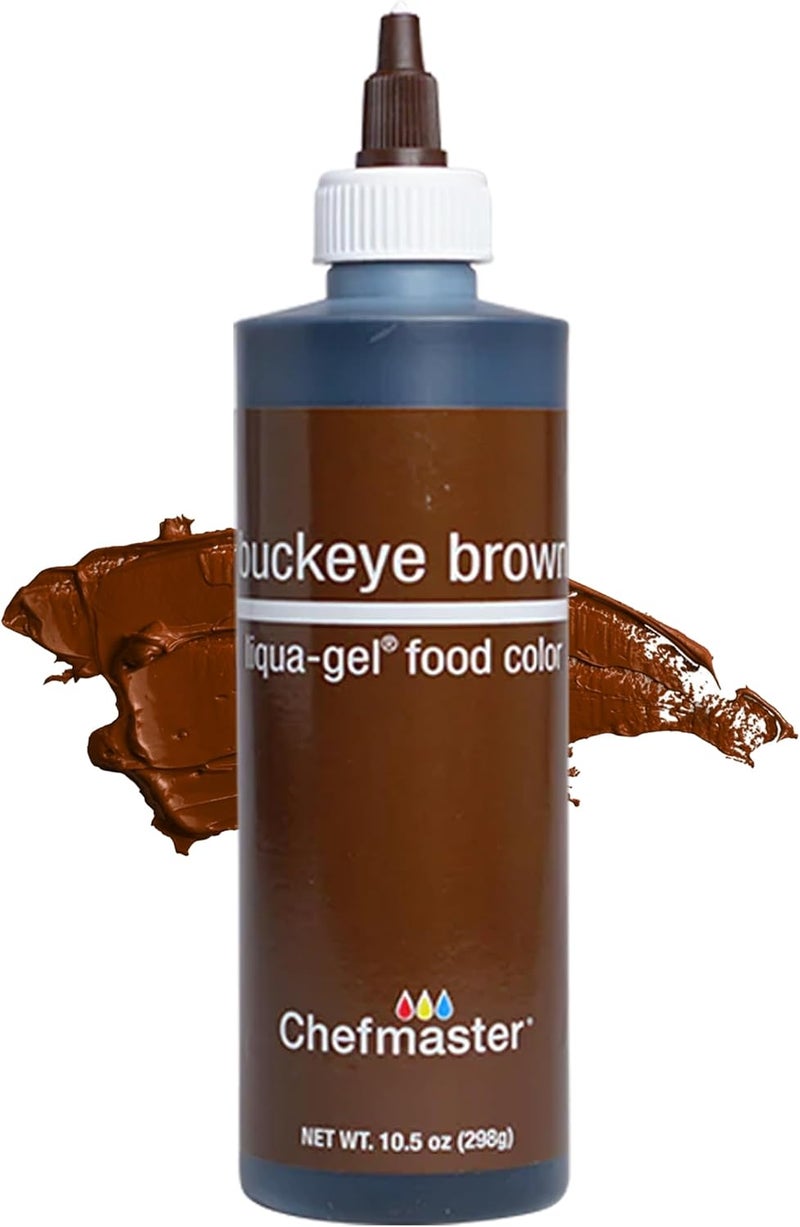 Chefmaster Buckeye Brown Liqua-Gel Food Color, 10.5 oz - Image 1